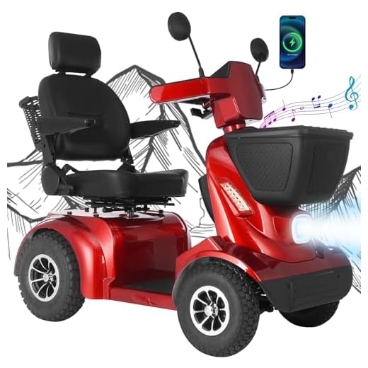 MS02 MAX All Terrain 1000W Electric Mobility Scooter for Adults& Seniors - 500LBS Load & 32 Miles Range Powerd Wheelchair Device w/Off-Road Absorber, Bluetooth Speaker, Dual Baskets, LED Light System