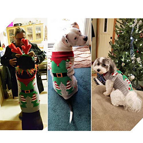 DELIFUR Hundeclown Winterpullover Haustier Weihnachten Hundepullover Hässliche Elf Haustier Pullover Clown Urlaub und Party für Hund und Katze