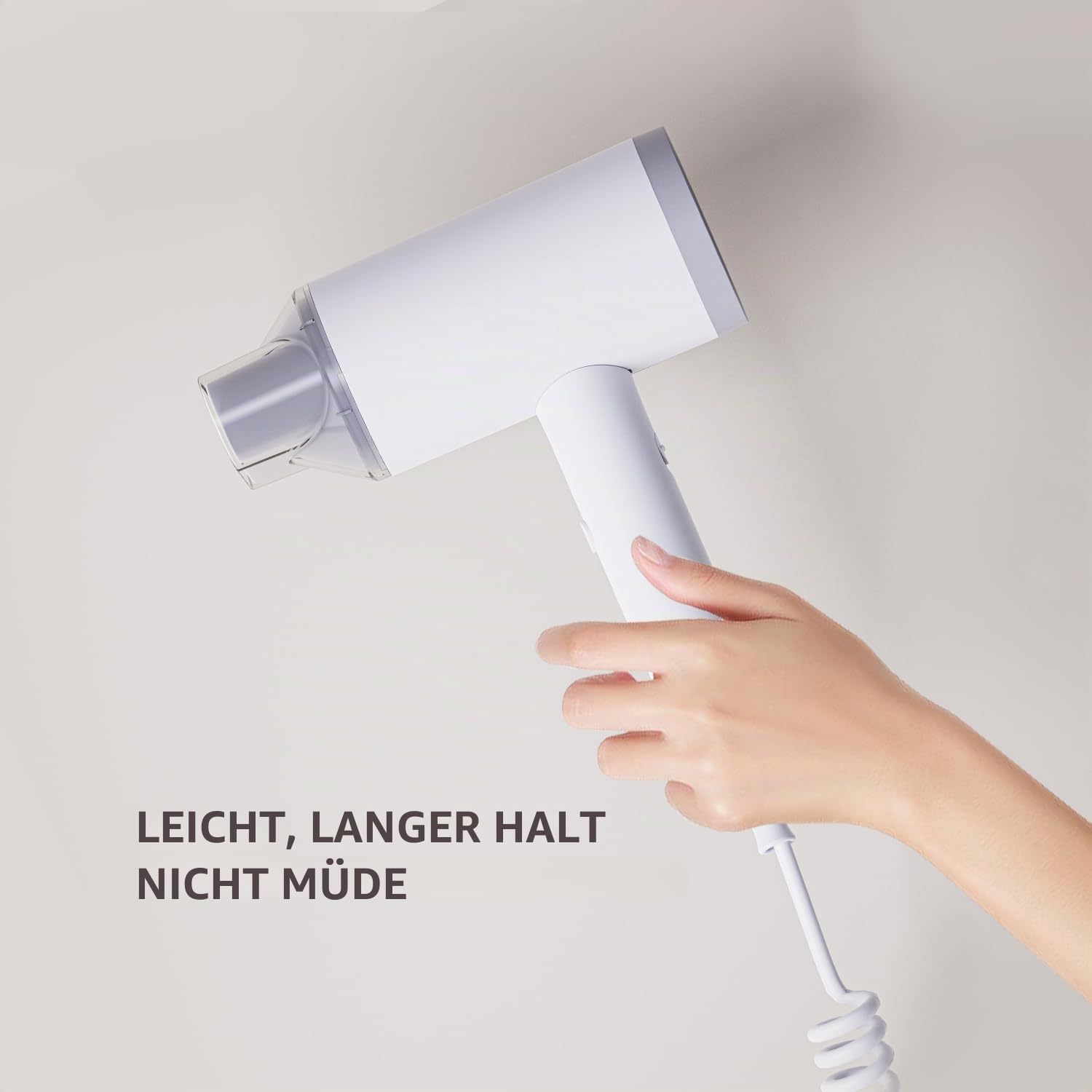 Leistungsstarker 1875W Haartrockner mit Sicherheitsschalter,Eleganter Föhn mit Wandhalterung für Bad,Hotel und Haus,Weiß