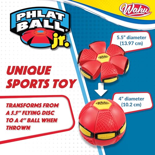 Wahu - PHLAT BALL Junior - Rot - Mini Faltbare Wurfscheibe - Outdoor-Spiele für Kinder ab 5 Jahren - Innovative Ball 10,2cm, Frisbee 15,2cm - Outdoor-Spiele für 2+ Spieler - Mini-Reiseversion