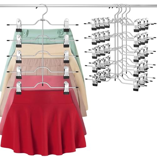 Pants-Skirt-Hangers-with-Clips-4-Pack-Pants-Skirt-Hangers-Space-Saving-for-Women-Closet-Organizers