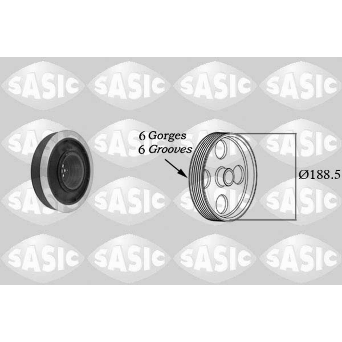SASIC 9001805 Riemenscheibe Kurbelwelle Kurbelwellenriemenscheibe Kompatibel mit AUDI A4 Avant 8K5, B8 059105251EH 059105251EG 059105251AD
