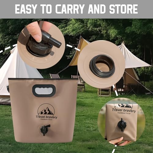Contenedor de Agua Plegable Premium de 8L con Pico y Asa - Botella Portátil para Camping, Senderismo y Viajes miniatura 3