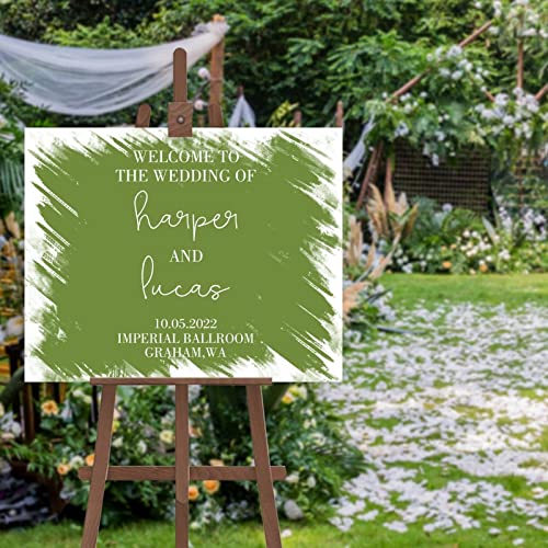 Panneau calligraphie personnalisé Welcome, signalétique mariage moderne et panneau bienvenue personnalisé
