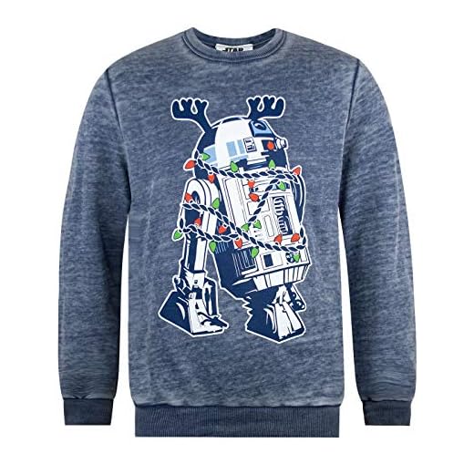 Star Wars R2D2 dekorationer utbränd jultröja