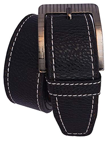 Image of Veteran Men's Black Synthetic Leather Belt Formal /Casual Belt for Men(VB-0353Bt)