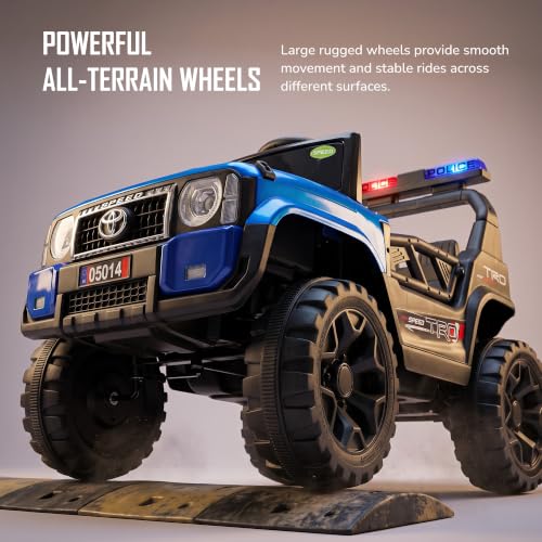 Image of Baybee Chase Electric Jeep for Kids | Battery Operated Ride-on with Lights, Music and Swing Mode | Ride on Toy Electric Car with Parental Control | Rechargeable Kid Car to Drive 3 to 8 Years(Blue)