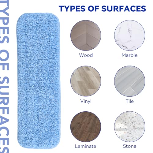 Image of Replacement Microfiber Pad Fit for Rubbermaid Commercial 18 Inch Mop Head - 10 Pack Update Wrapping Wet & Dry Commercial Cleaning Reusable Refills Fit for Any Microfiber Flat Mop System 18 inch