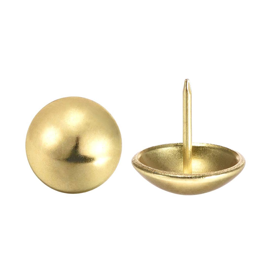 Unifizz 25Pcs Upholstery Tacks 19mmx17mm Decorative Round Head Furniture Nails Pins Gold Tone for Sofa, Chair, Headboards, Carpets, Woodcraft