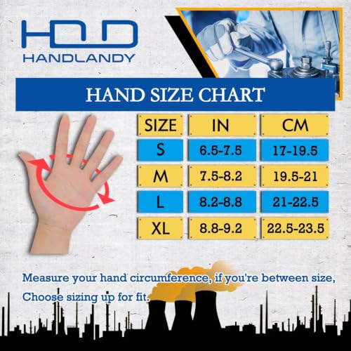 Image of HANDLANDY Work Gloves for Men & Women, Utility Mechanic Working Gloves Touch Screen, Flexible Gardening Gloves for Yard