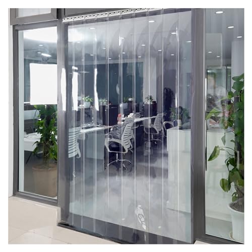 Rideau à lanières en PVC transparent pour porte et garage 135 x 290 cm