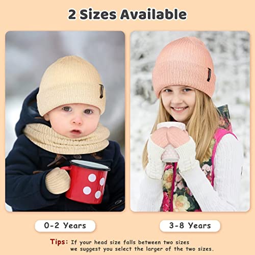 Baby Beanie Mittens Scarf Set Girls Boys, Toddler Winter Hat And Gloves Neck Warmer Set Knit Warm With Fleece Lining, Kids Cold Weather Accessories Sets For Children Infant(Black,6-36 Months) #TOP5