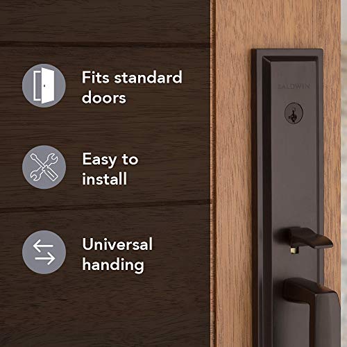 Baldwin Torrey Pines, Front Entry Handleset With Interior Lever, Featuring Smartkey Deadbolt Re-Key Technology And Microban Protection, In Venetian Bronze #TOP6