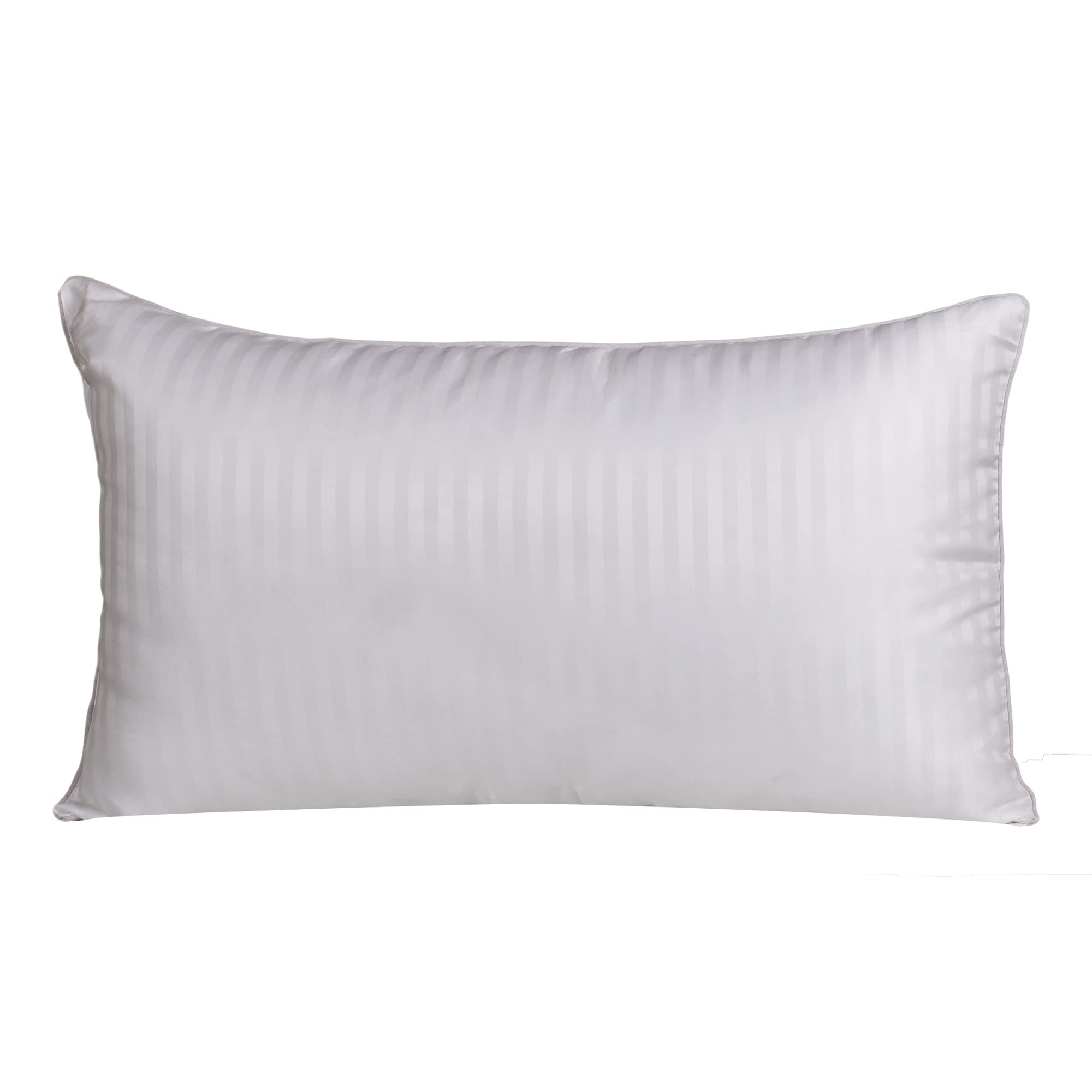 DRIS Cotton Microfiber Stripe Pillow | Extra Soft | Standard Size 17 X 27 Inch | White| (2)