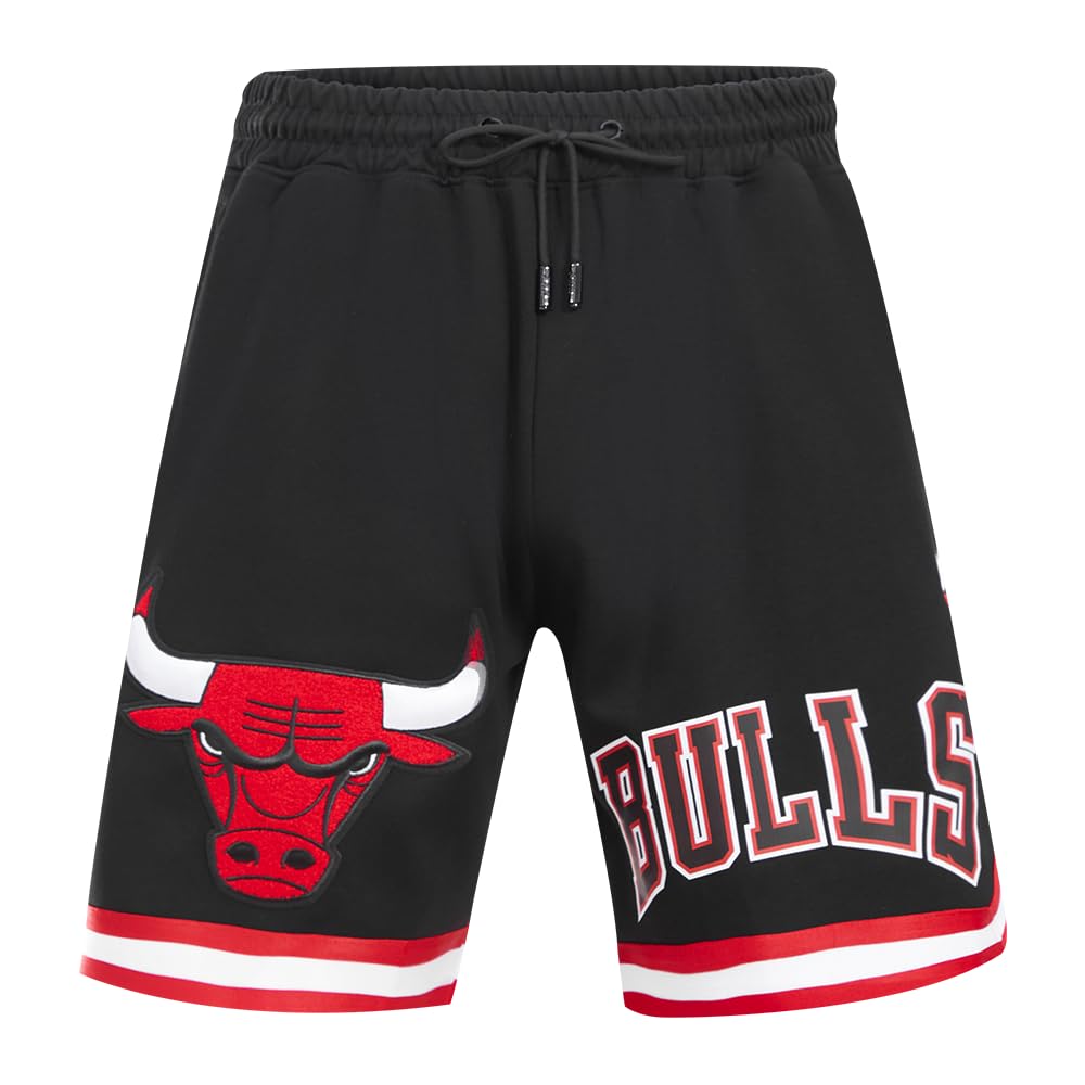 Pro Standard Mens NBA Chicago Bulls Classic Chenille Athletic Short Black 2XL