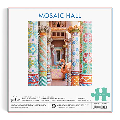 Galison - Rompecabezas Jigsaw Mosaic Hall de 500 Piezas para Adultos | Fotografía de Erin Summer, Ornamental, Arte de Flamencos, Arquitectura, Desafiante, Papel Reciclado, Sin Polvo, Tamaño Terminado 20" x 20" miniatura 3