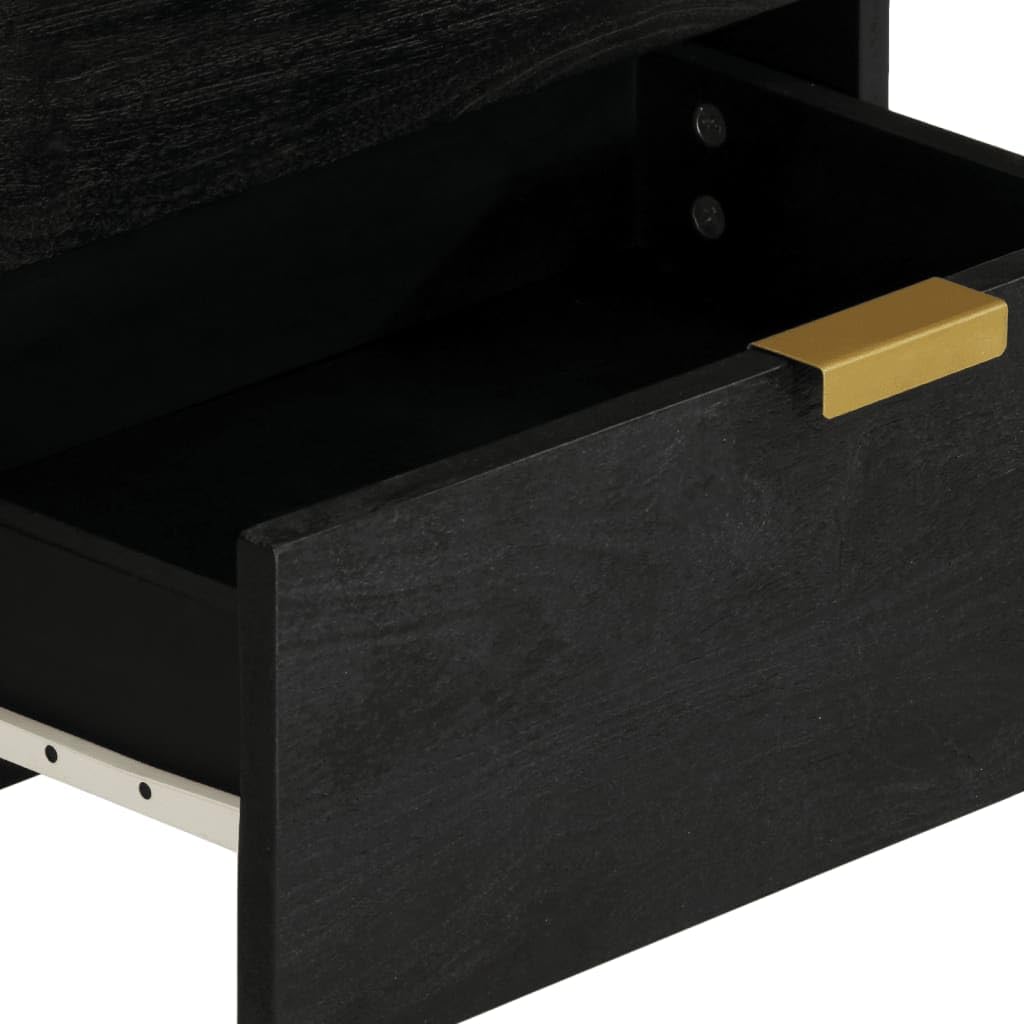 Homgoday Mesita de noche, mesita de noche, mesita de noche, mesa auxiliar para cama, dormitorio, salón, 50 x 33 x 62 cm, color negro