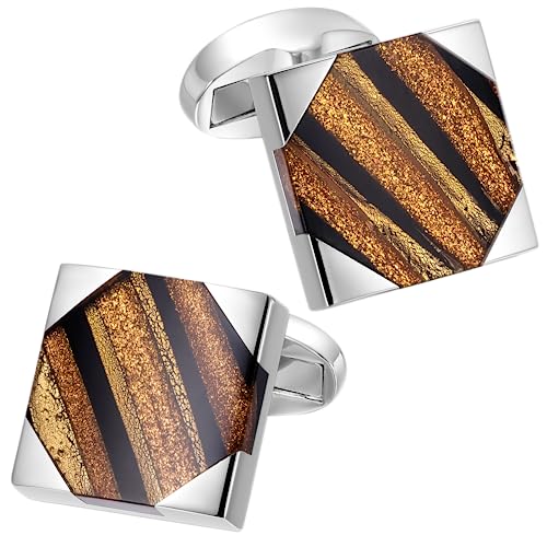Mancuernillas para Hombre con Piedra Vidriada en Caja de Regalo miniatura 1