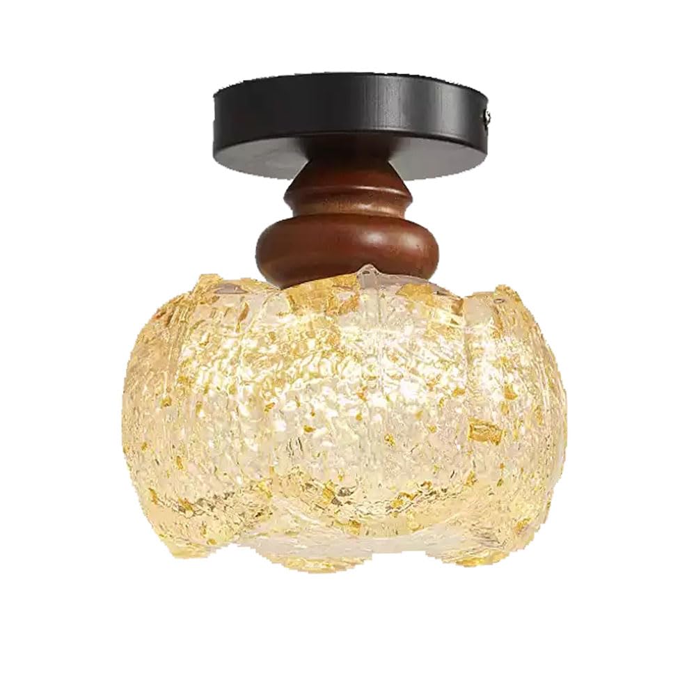 YGZPALH American Retro Flower Lighting Fixture - Unique Resin Design for Hallway Balcony Light Modern Semi-Flush Mount Ceiling Lamp Home Lighting Fixtures for Hallway Dining Laundry Foyer Porch