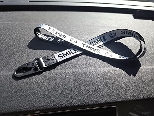 TOOLIN Halsriemen Schlüsselbund für Frauen und Männer,Lanyard für Schlüssel,ID Card Holde,Brieftaschen und Ausweishalter (Lächeln-DUNKELGRAU)