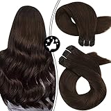 Moresoo Sew in Extensions Human Hair Bundles Double Weft Weave Hair Human Bundles Colored #4 Dark...