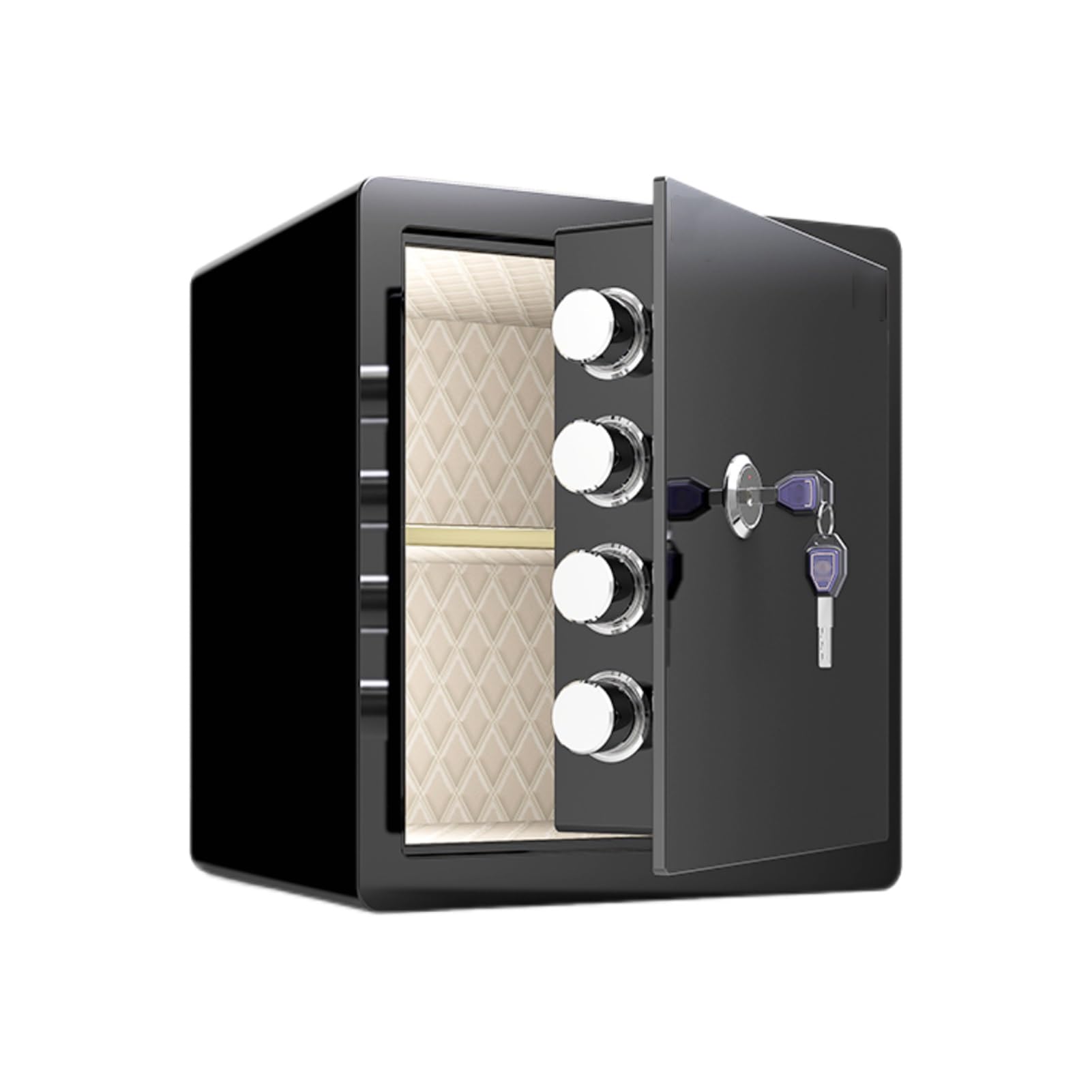 Home Safe, Fireproof And Burglarproof With Alarm And Dual-key Removable Compartment, Suitable For Retail, Office, And Commercial Locations