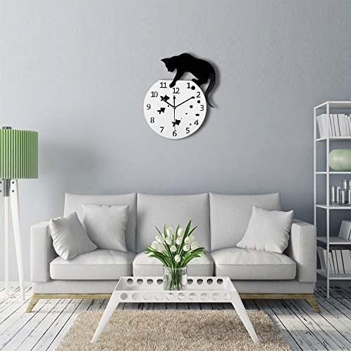 Reloj de pared analógico Timelike Fishbowl Cat miniatura 5
