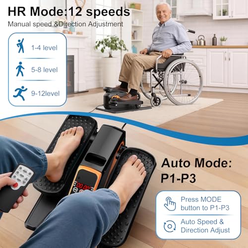Image of VIVURN-018 Under Desk Elliptical 12 Speed 5 Modes Mini Motorized Leg Exerciser While Sitting for Seniors As Seen on TV with Non-Slip Mat Quiet & Portable Electric Pedal Exerciser for Home and Office