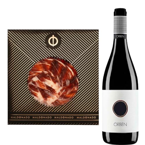 Pack Vino Rioja - Jamón de Bellota 100% Ibérico Maldonado Cortado a Mano 100g + Vino Tinto Orben 75cl