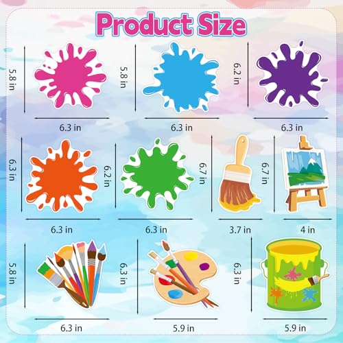 Image of 40Pcs Art Painting Hanging Swirl Decorations, Colorful Painting Birthday Party Ceiling Hanging Swirls Artist Hanging Swirls for Art Themed Birthday Baby Shower Party Decor Supplies