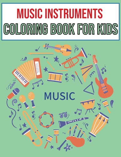 Music Instruments coloring book for kids: Ages 4-8 | Cute Many Kinds Of Music Instruments For Toddlers, Children, Preschoolers, Gift for Boys & Girls Who Love Music. image 3
