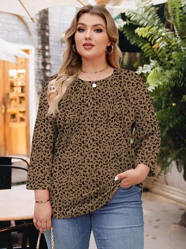 Image of Chulianyouhuo Womens Plus Size Tops 3 /4 Sleeve Casual T Shirts