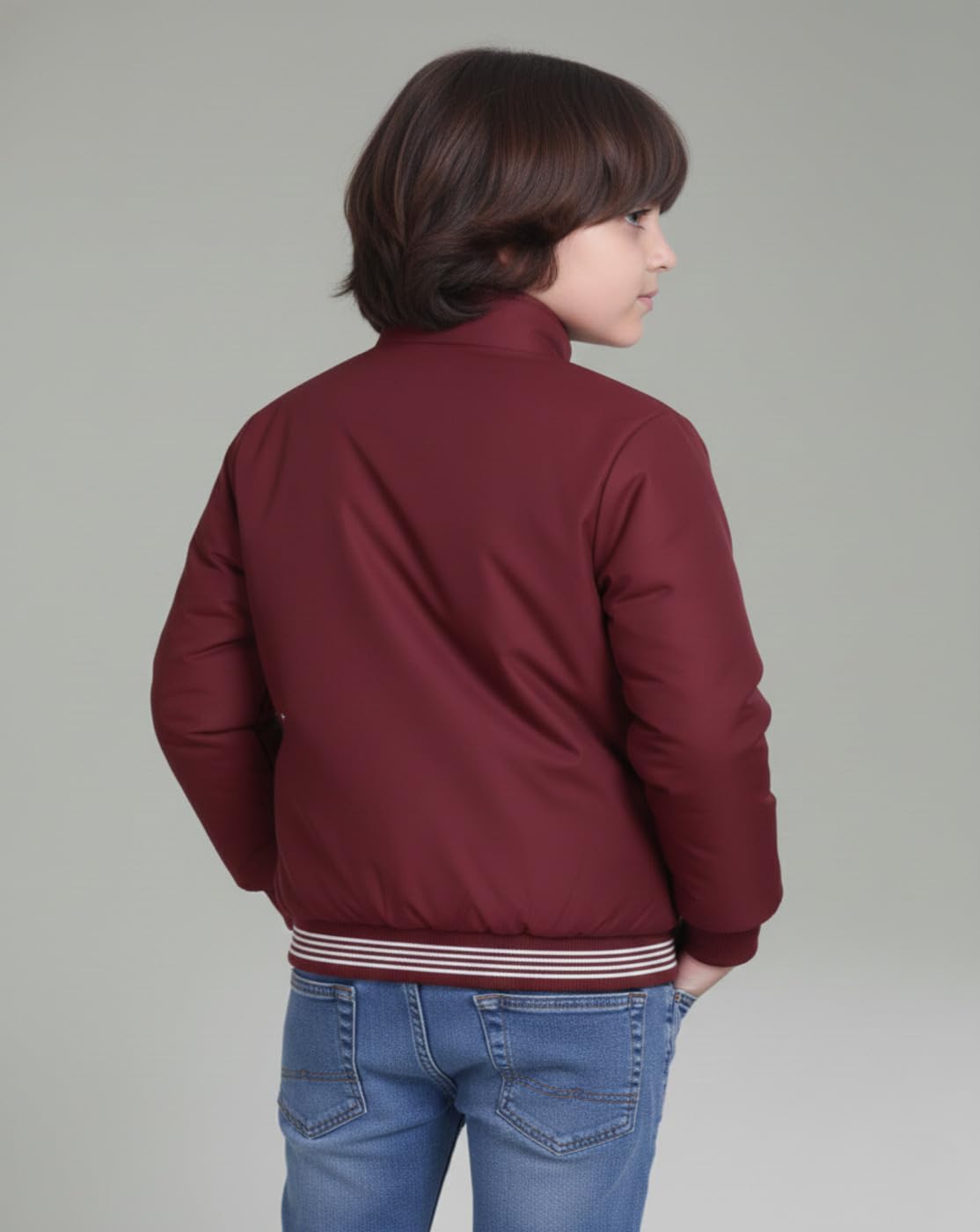 PERFECT PRODUCTIONS Boys Trendy Maroon Jacket | Soft Fabric Zip Closure Jacket|2 1