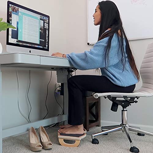 Strongtek FP-100 Ergonomic Wood Foot Rest For Enhanced Circulation & Comfort, 350Lbs Capacity, Rocker Balance Board thumb #4