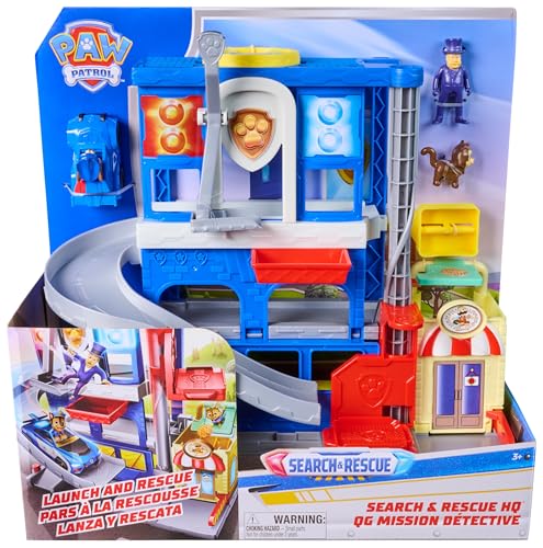 Paw Patrol - Pat Patrouille - Poste De Police Pup Squad Search & Rescue Mission Détective - Voiture Figurine À Collectionner - Pat Patrouille Jouet - Voiture Enfant - Jouet Enfant 3 Ans Et +