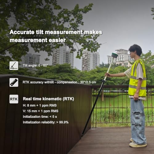 Image of SMA60AR Photogrammetry Rover RTK GNSS Survey Equipment & SMA20 Pro Base, Work as Base Station for Drone, AR Visual Stakeout, Dual Cameras, Image Measurement, OLED Display, 60 IMU,4G /BT, UHF Max 18km