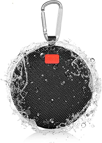 LEICKE Mini Enceinte Bluetooth Portable - Étanche pour Piscine & Plage IPX5 DJ Roxxx Enceinte Bluetooth Portable et légère, aux Basses intenses avec Mousqueton Cover
