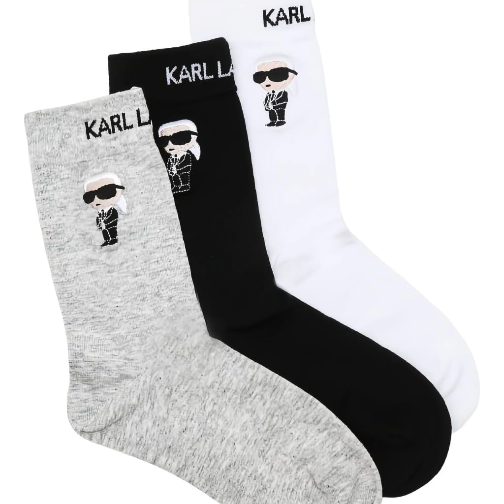 Karl Lagerfeld International B.V ikon sock 3 pack, black/white/grey, 35-38, multicoloured, 35-38