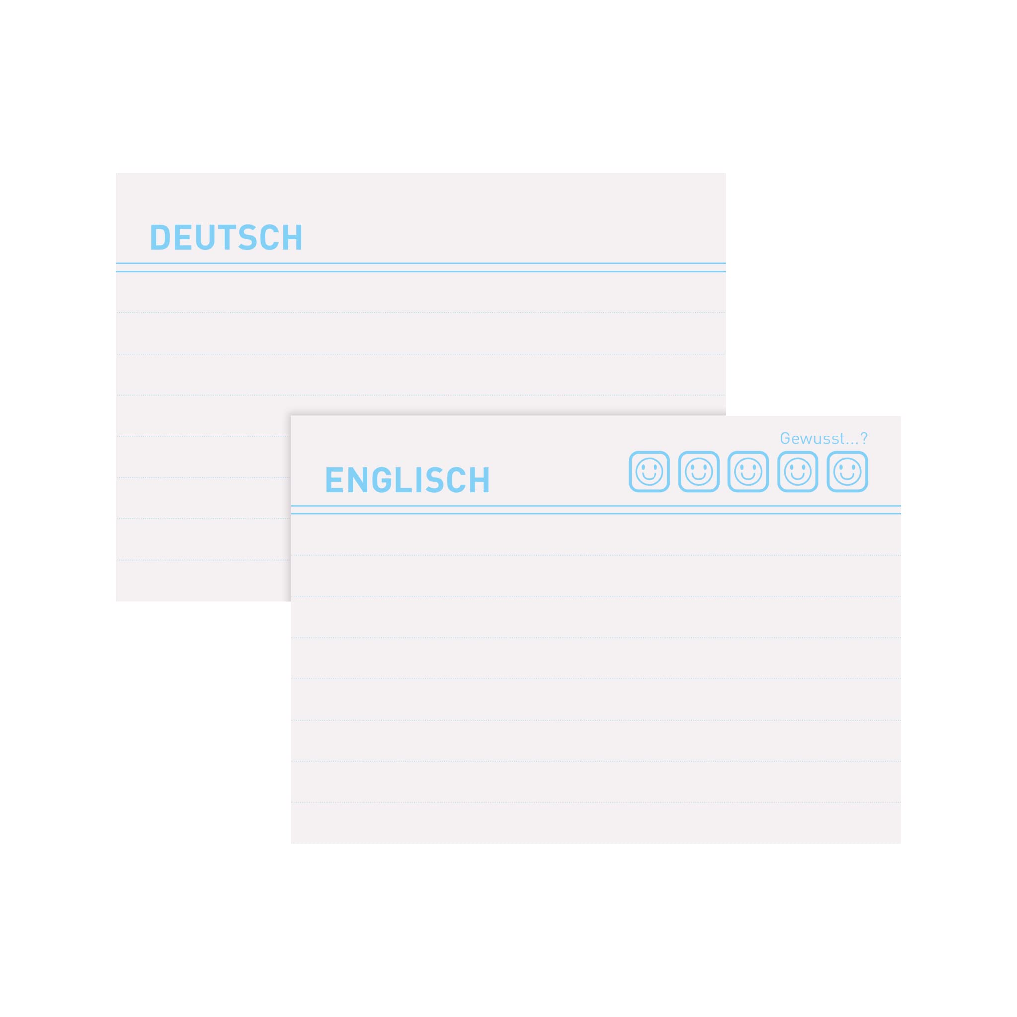 Herlitz A8 Ruled Index Cards 4 Colours + White Blue Angel Certified 200 Count (100 Vocabulary) A8