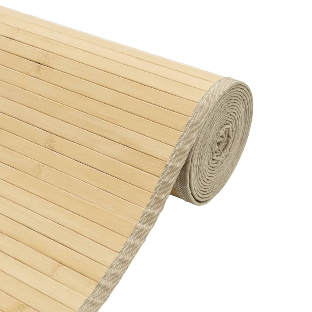 Tapis en bambou - 100 x 100 cm - Carré - En bambou véritable - Antidérapant - Aspect naturel - Revêtement de sol décoratif - Naturel clair