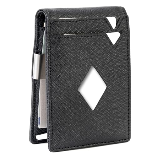 LIULIHUA Bifold Slim Men Wallet Genuine Leather Thin