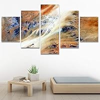 SIGNWIN 5 Panel Canvas Wall Art Abstract Closeup Colorful Digital Art Lights for Home Decorations Ready to Hang - 60