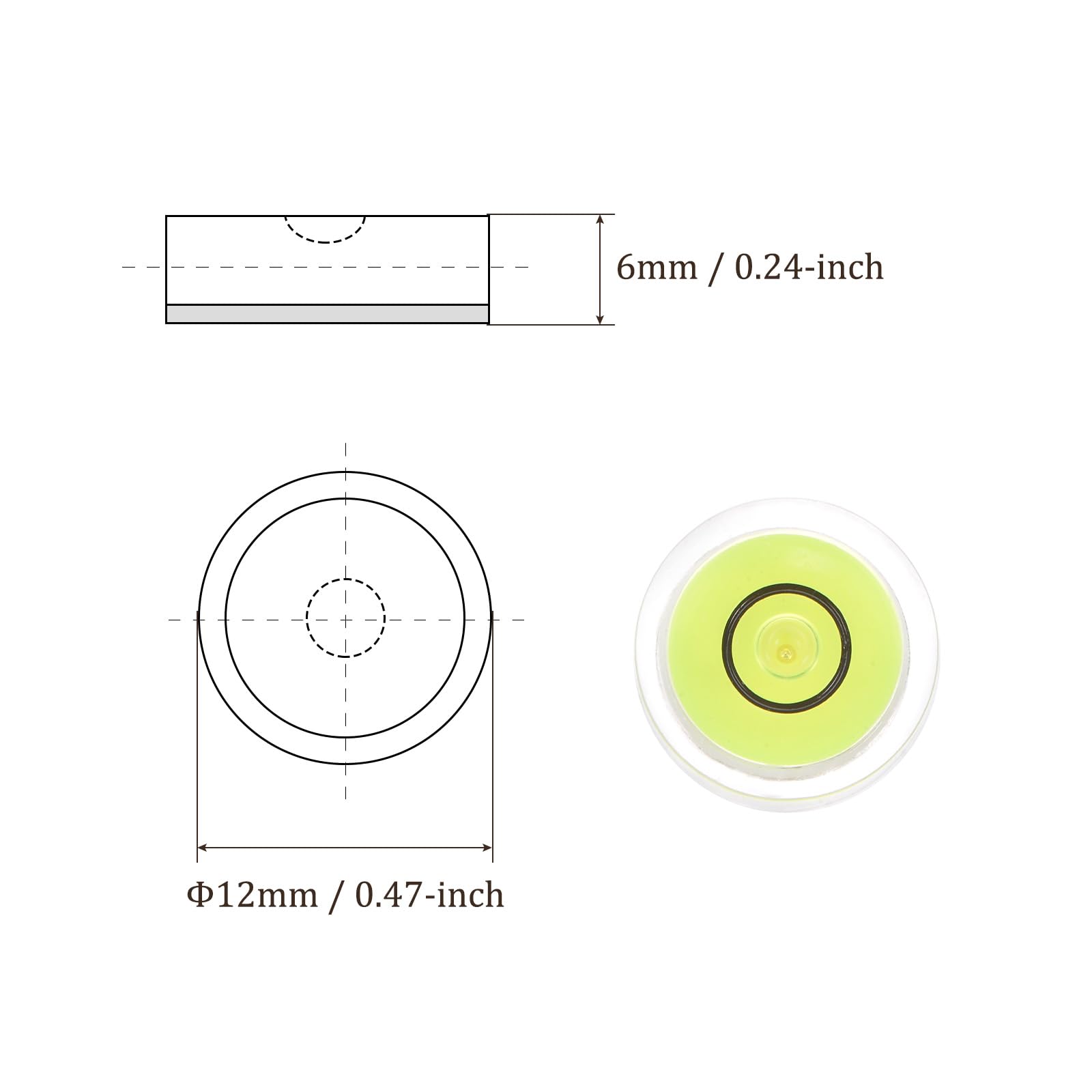 Kozelo 5pcs Small Circular Bubble Spirit Levels - Image 3