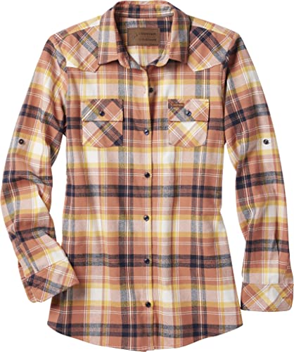 Legendary Whitetails Women's Standard Stockyards Flannel Shirt, Blossom Plaid, Medium #TOP26
