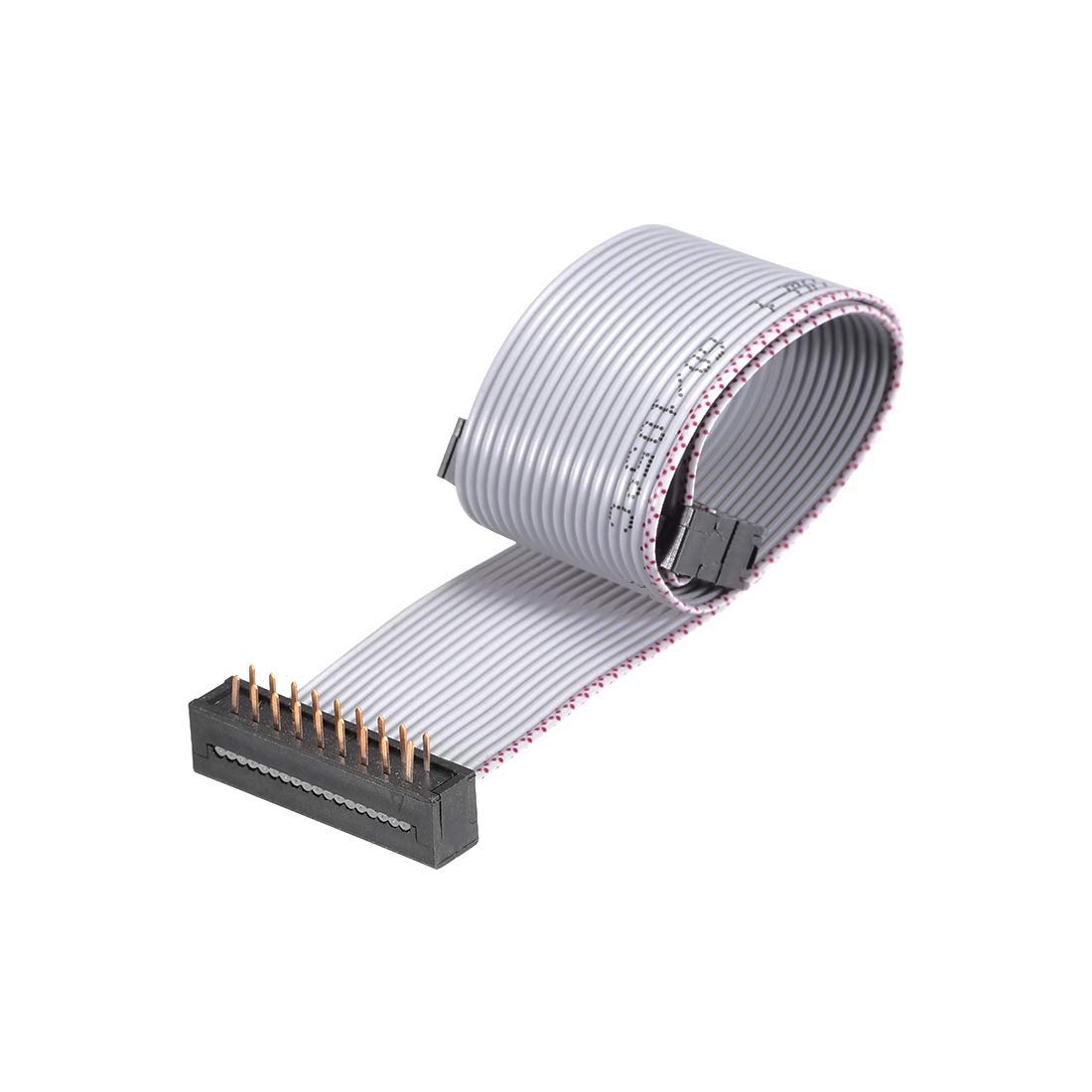 DMiotech 40Pins 2.54mm Pitch 30cm Länge IDC Draht Flachbandkabel FC zu FC Stecker A-Typ Jumper Draht Grau für Computer LED Display DVD