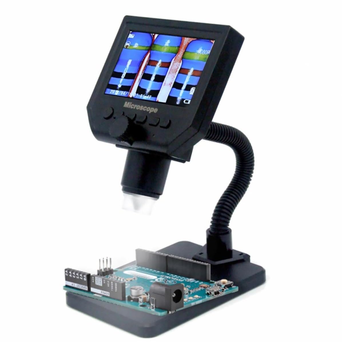 Toddmomy Digitales Mikroskop G600 mit 4,3 Zoll HD Lcd Display 3600mp Kamera 1 600 fache Vergrößerung LED Beleuchtung und Eingebautem Lithium Akku für Professionelle und Private Nutzung