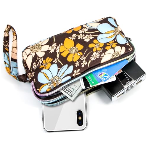 Image of BIAOTIE Large Capacity Wristlet Wallet - Women Printed Nylon Waterproof Handbag Clutch Purse