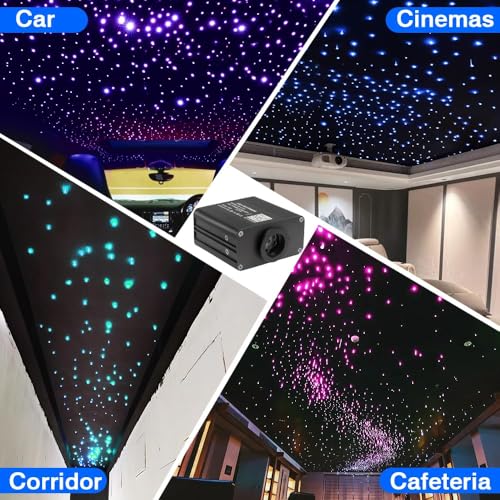 FIREWORK Starlight Headliner Kit, 16W Twinkle RGBW Sound Sensor Fibre Optic Lights Star Ceiling Light for Home & Car Ceiling Headliner Decoration with Music+APP+Remote Control 460pcs*0.03in*6.5ft/2m by Firework - Image 5