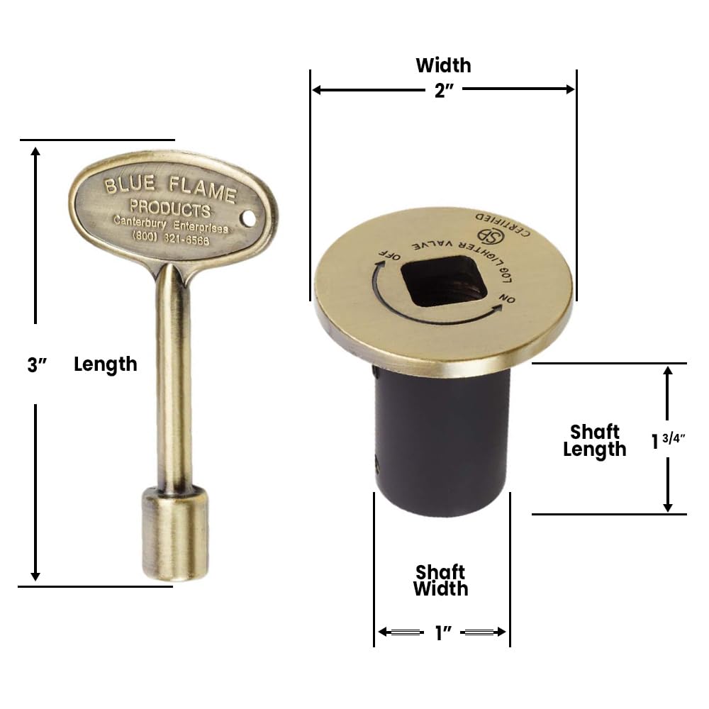 Hearth Products Controls HPC Fire 1/2-Inch Straight Gas Fire Pit Shut Off Valve Kit (MSAB), Antique Brass Flange and Key