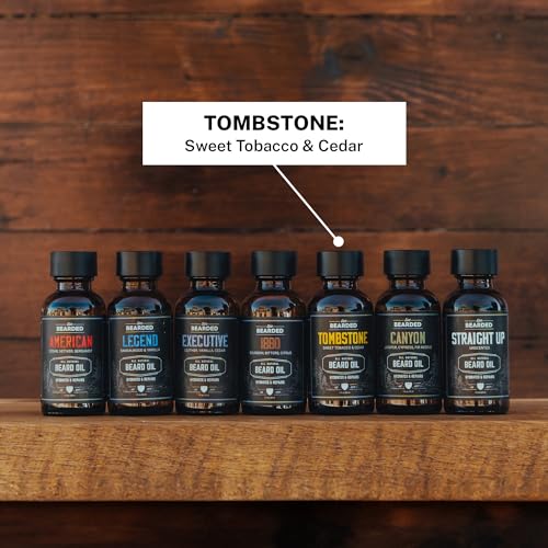 Live Bearded Beard Oil, 1 fl oz - Premium All-Natural Jojoba - Made in the USA - Hair and Skin Care for Men with Dry, Flaky Patches | Tombstone Scent - Sweet Tobacco, Cedar - Image 5